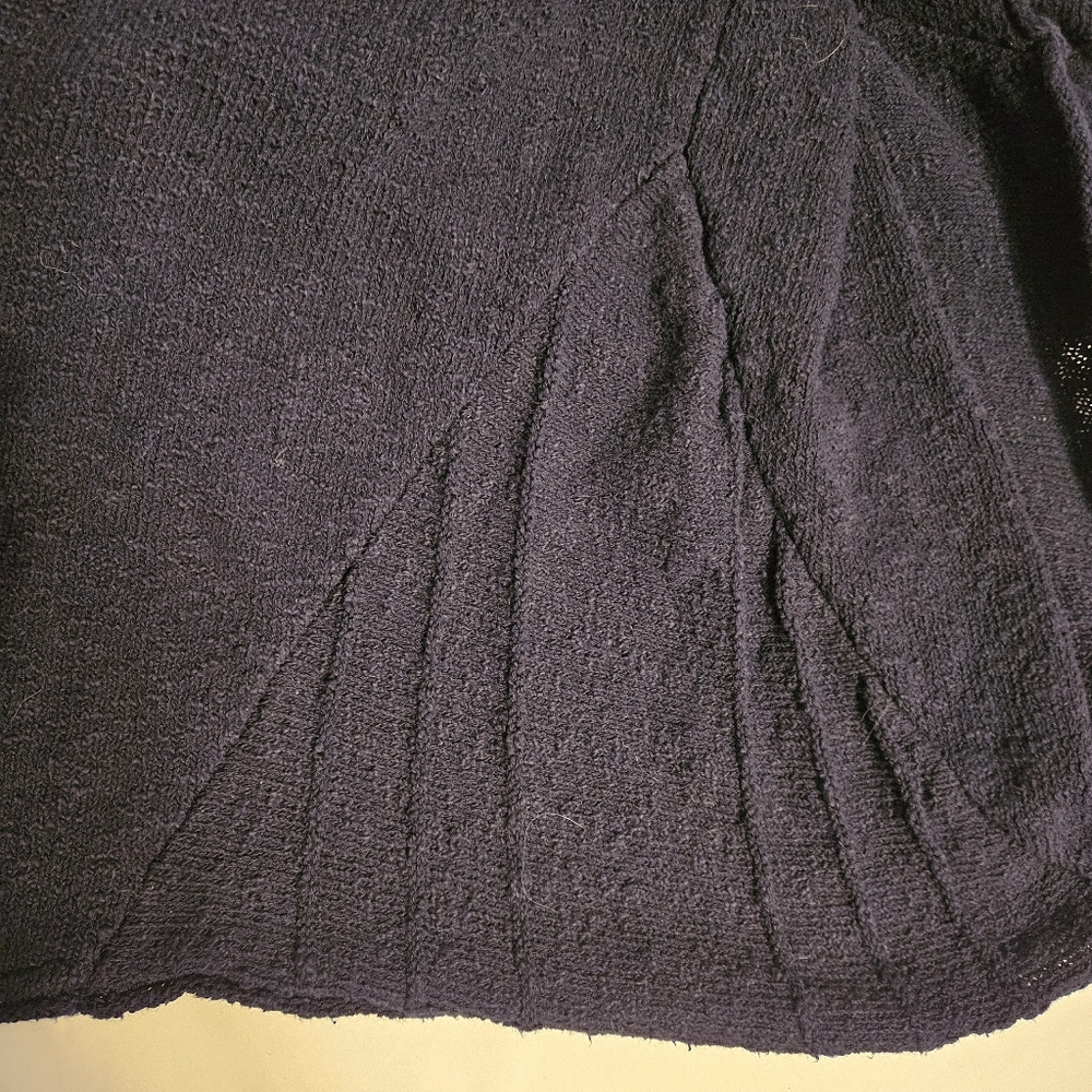 Sweater Loulou B. Textured cotton fit and flare Black Sz L - Picture 3 of 10